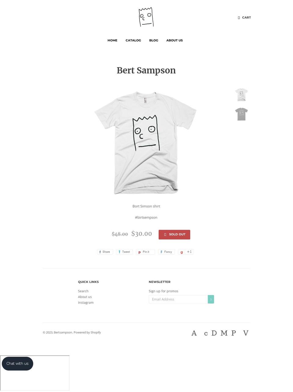 bertsampson.com — Shopify storefront screenshot