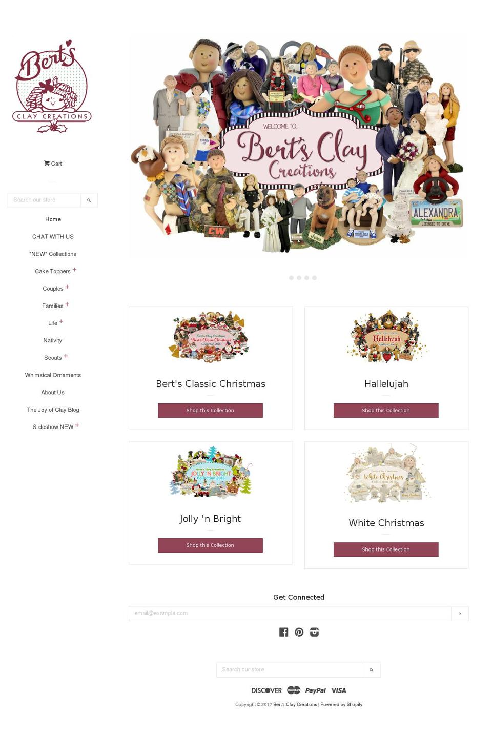 bertsclaycreations.com shopify website screenshot