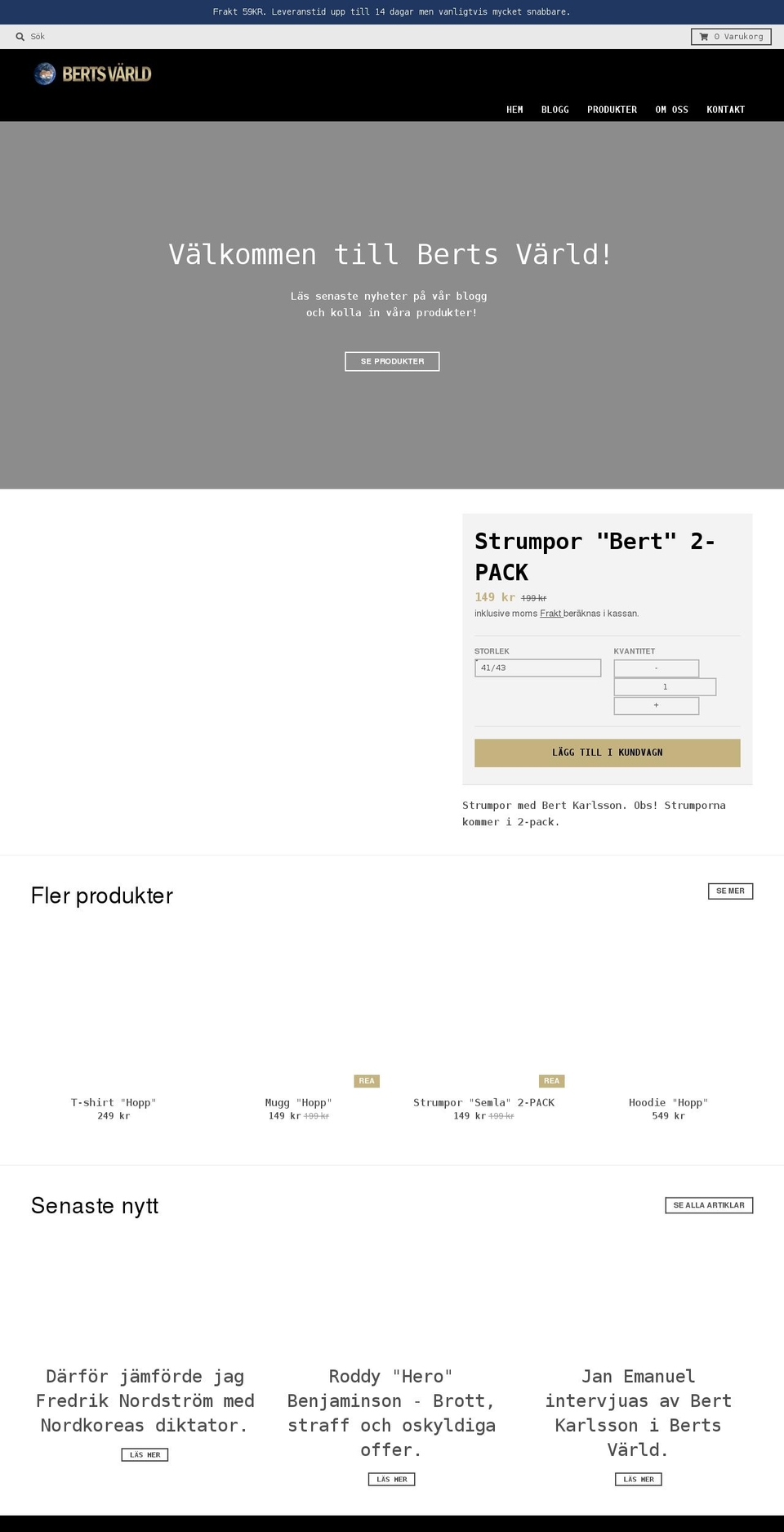 bertsvarld.se shopify website screenshot