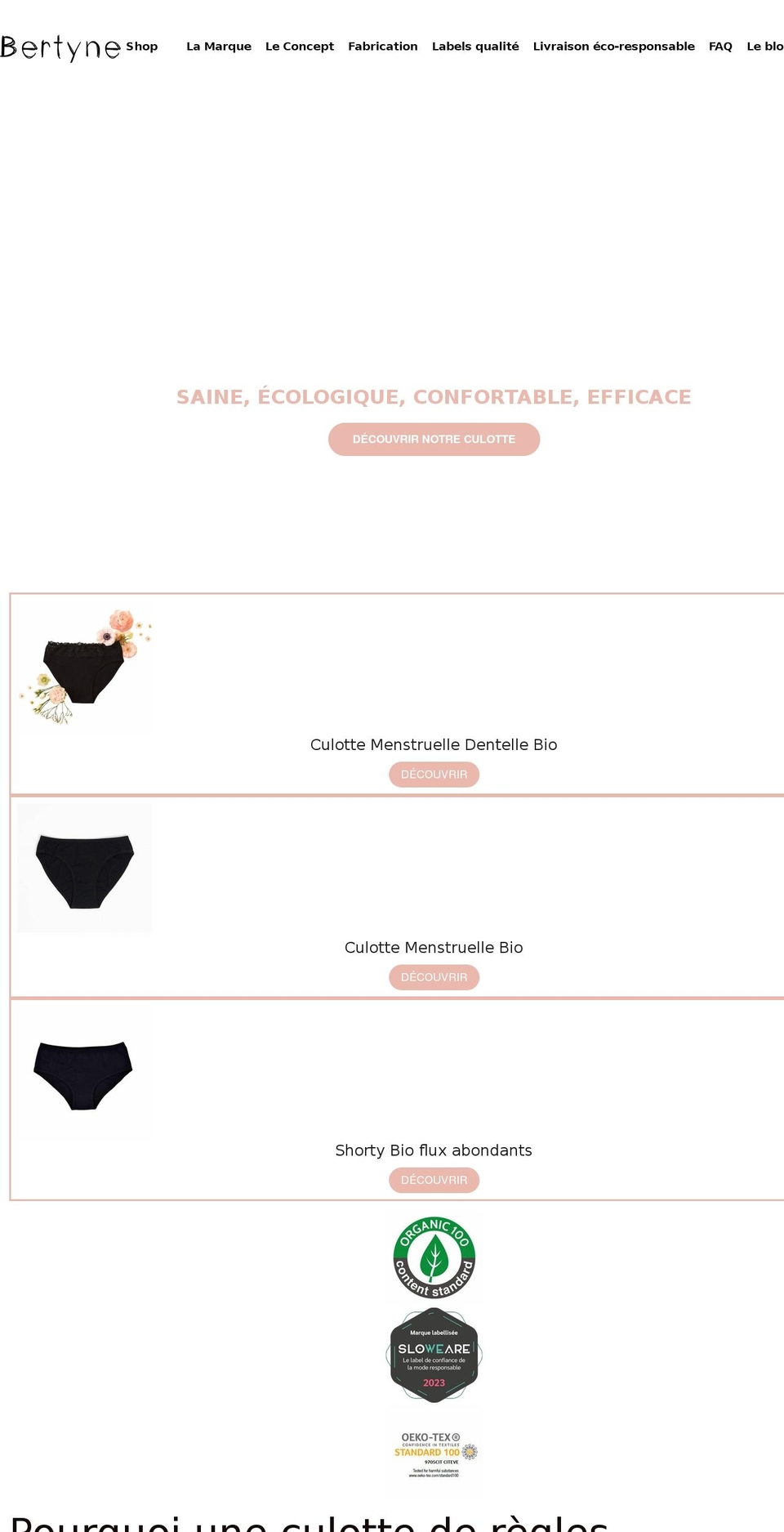 bertyne.com shopify website screenshot