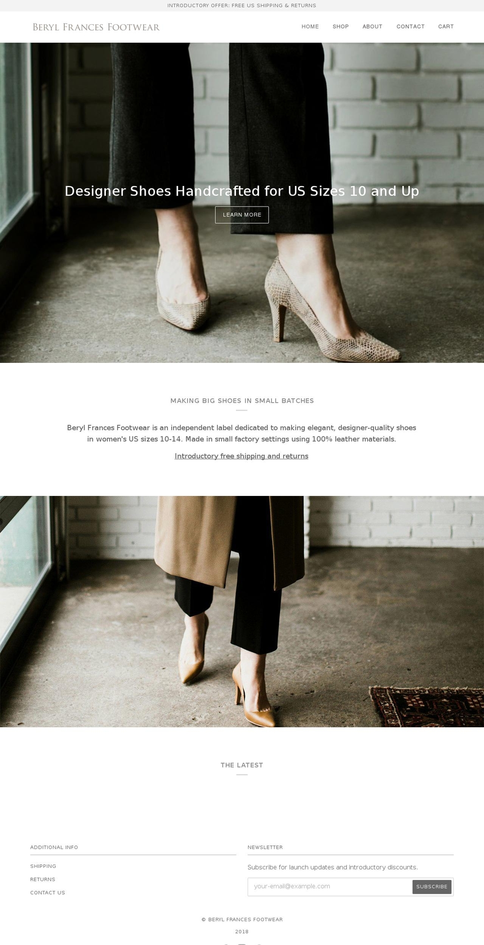 berylfrances.com — Shopify storefront screenshot