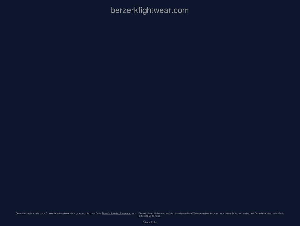 berzerkfightwear.com — Shopify storefront screenshot