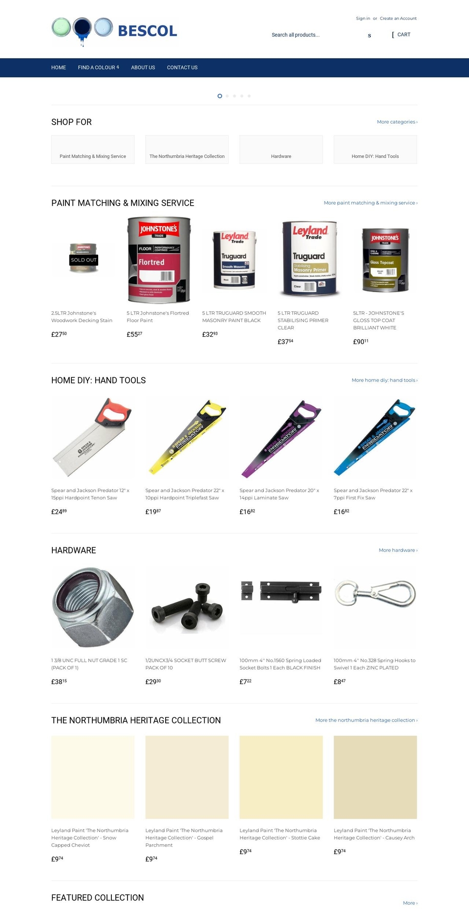 bescoldiy.co.uk shopify website screenshot