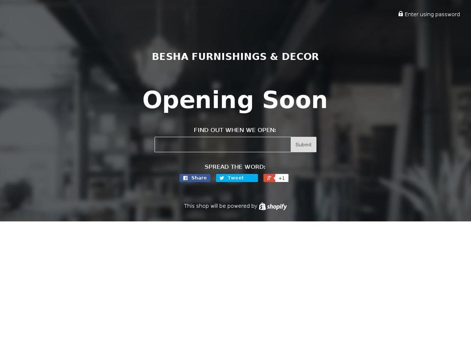 beshadecor.com shopify website screenshot