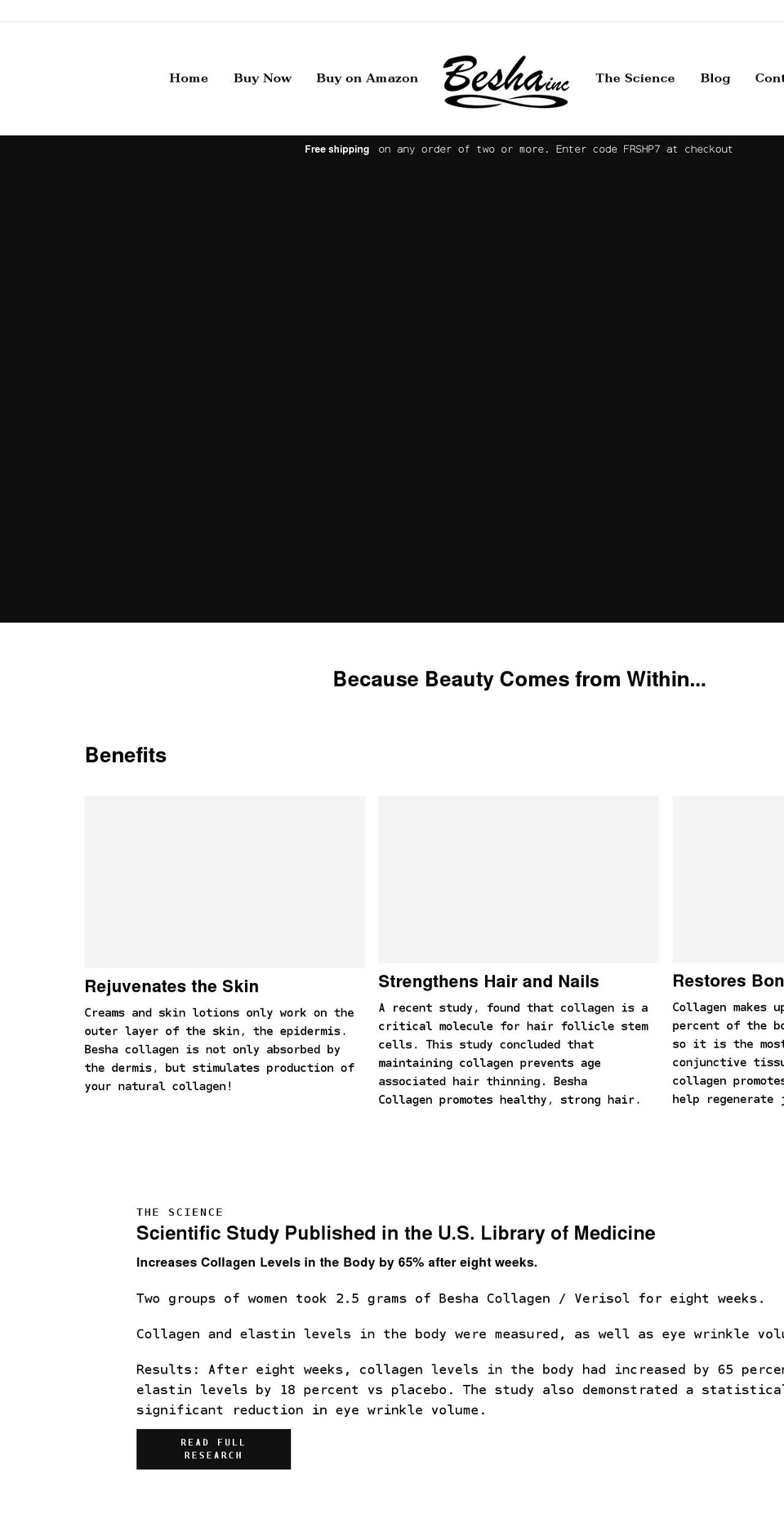 beshainc.com shopify website screenshot