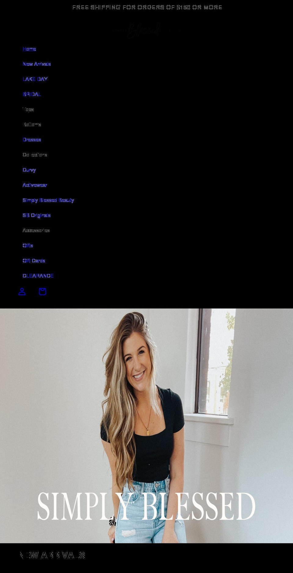 besimplyblessed.com shopify website screenshot