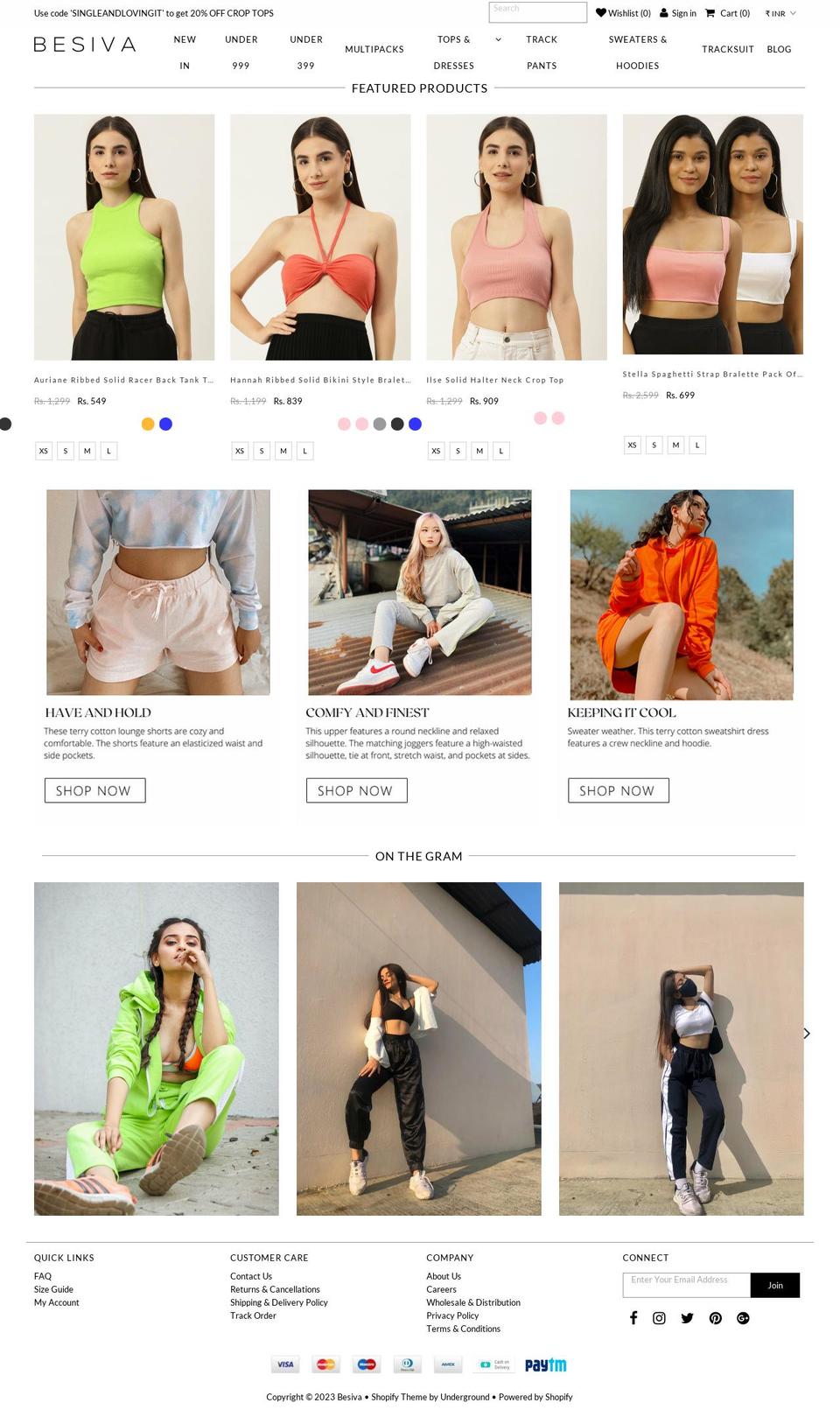 besiva.com shopify website screenshot