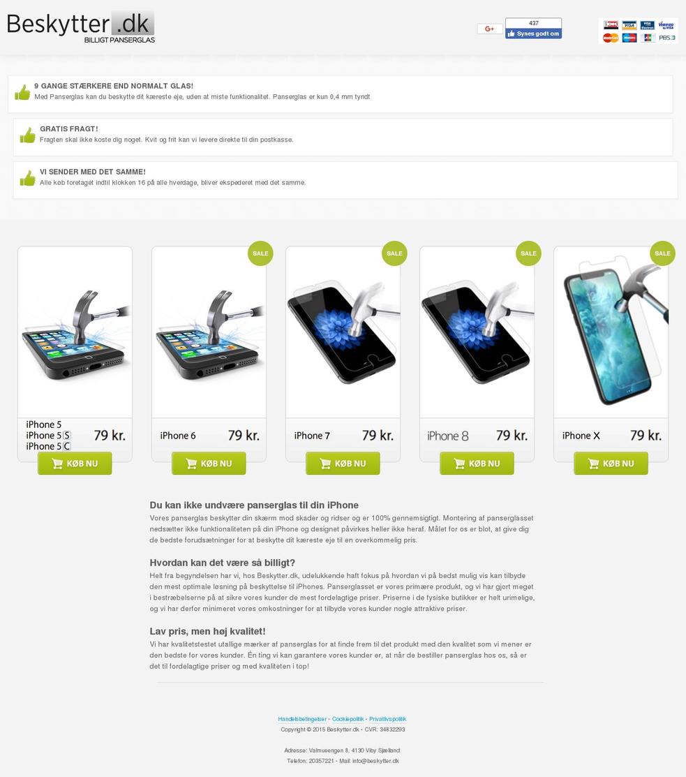 beskytter.dk shopify website screenshot