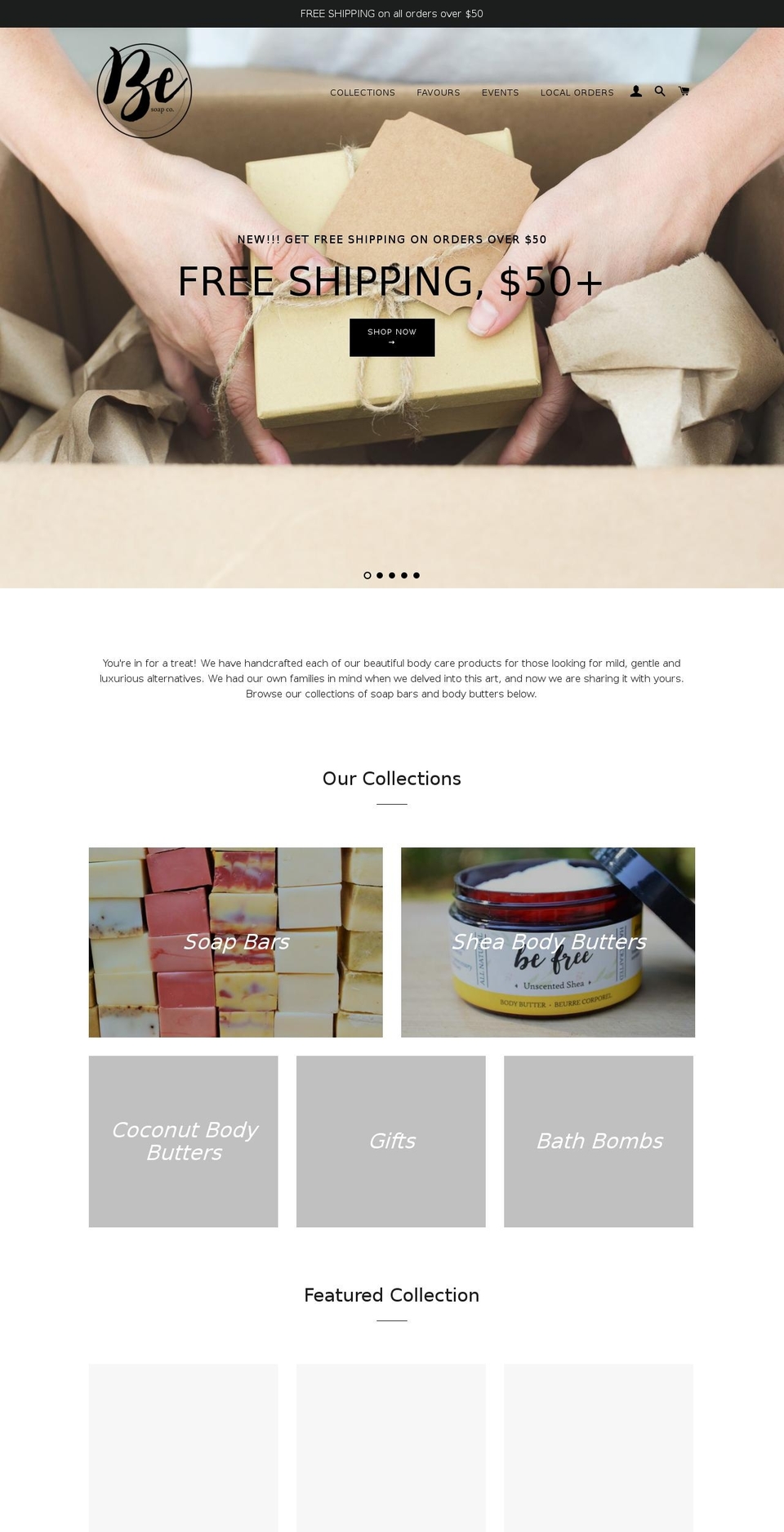 besoapcompany.com shopify website screenshot