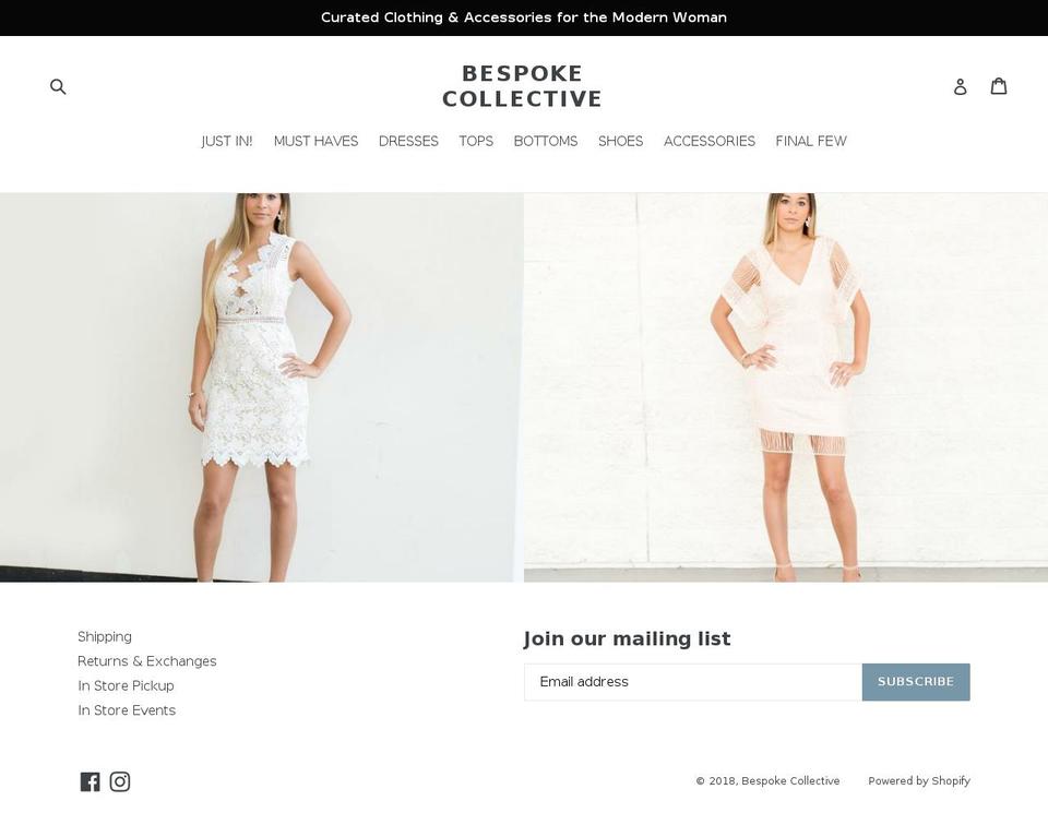 bespoke-collective.com — Shopify storefront screenshot