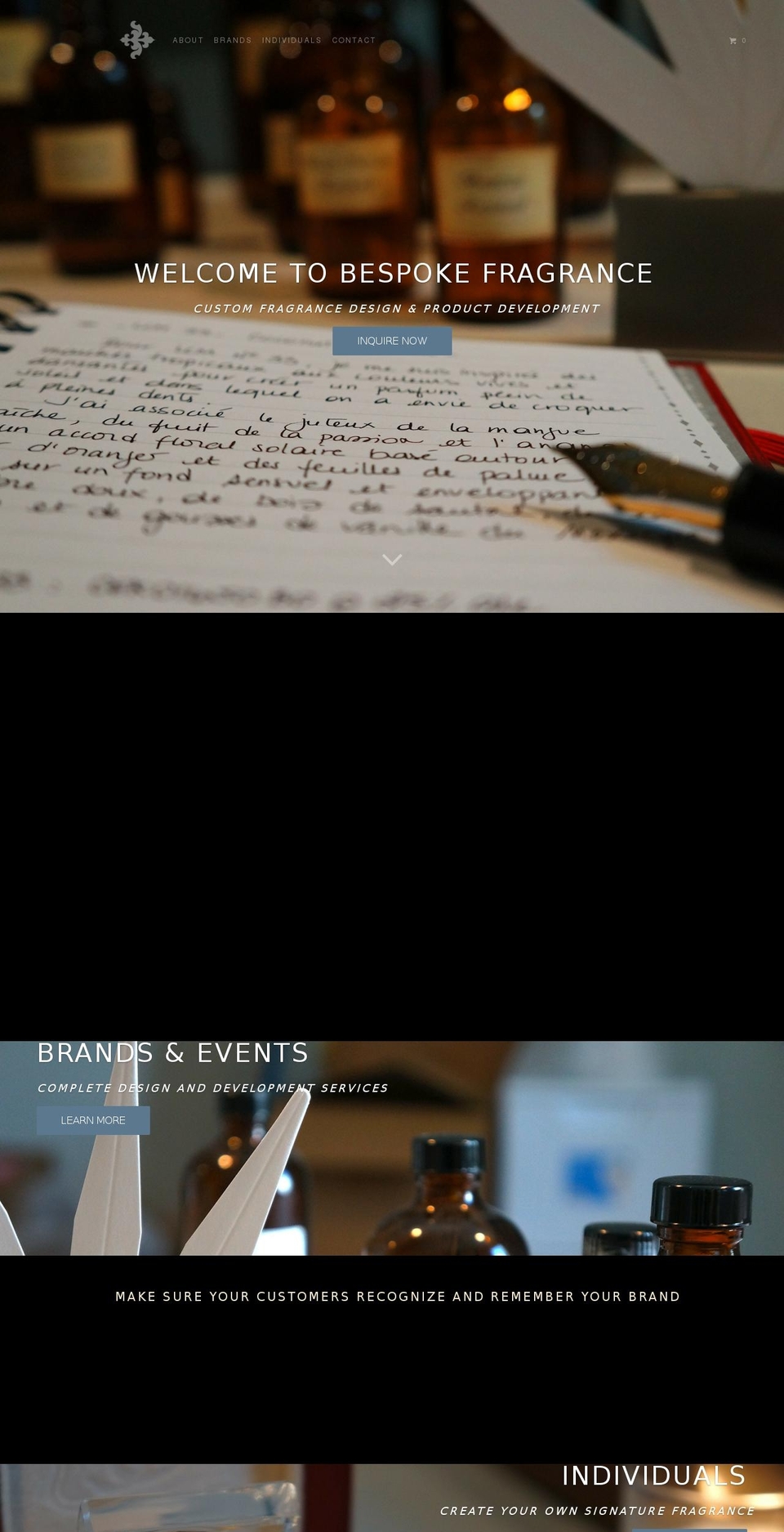 bespoke-fragrances.com shopify website screenshot