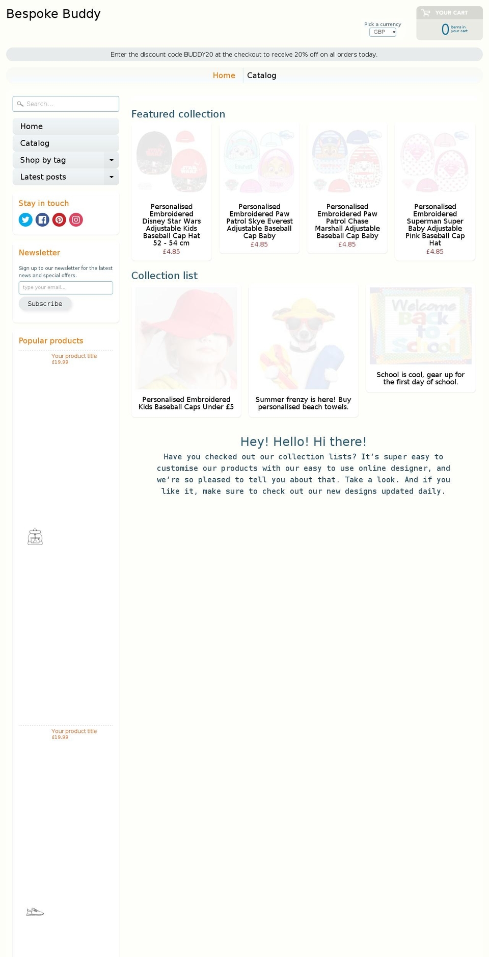 bespokebuddy.com — Shopify storefront screenshot