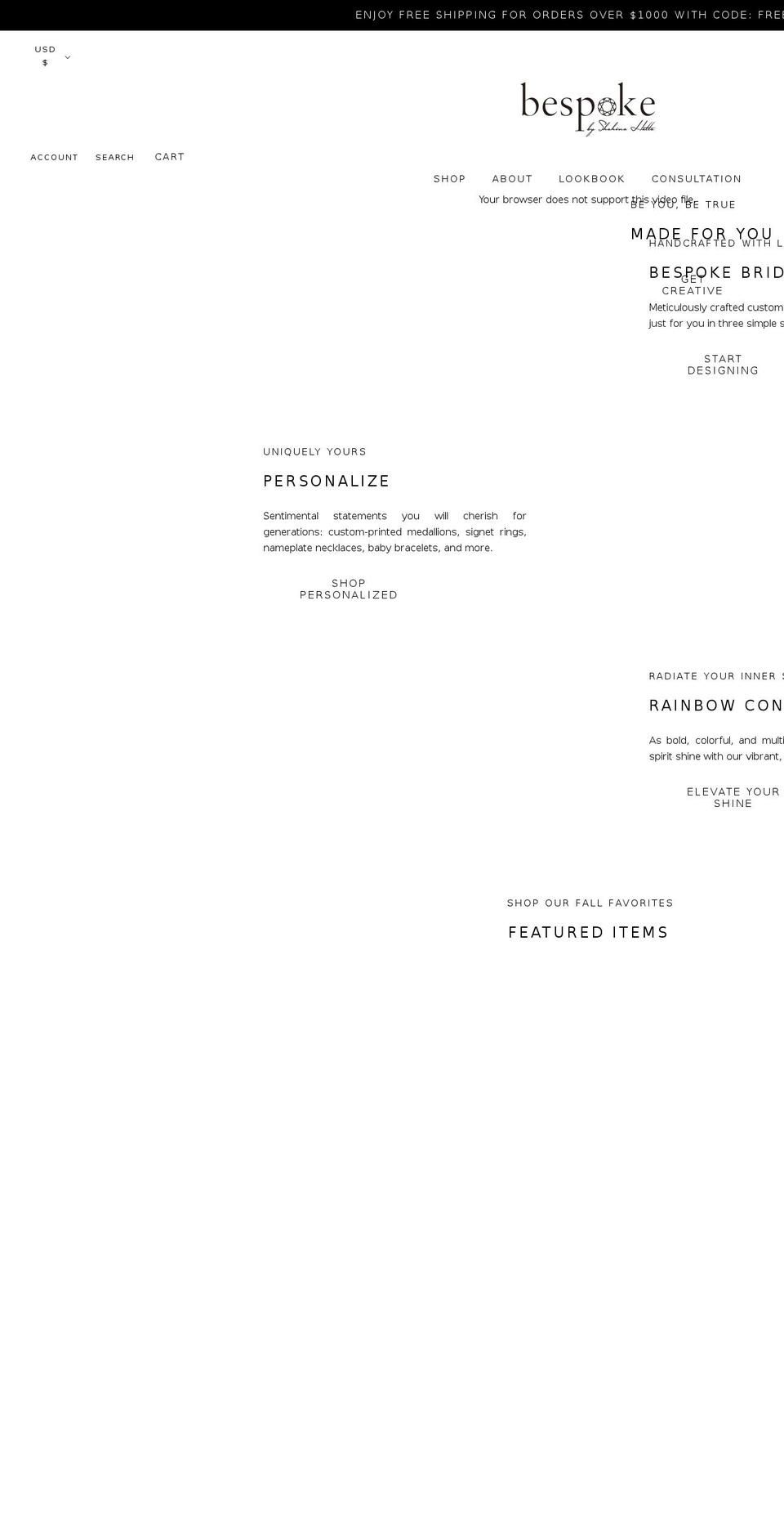 bespokebyshahina.com shopify website screenshot