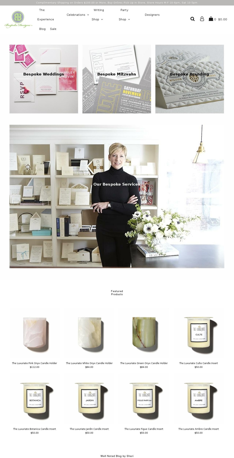 bespokedesigns.com shopify website screenshot