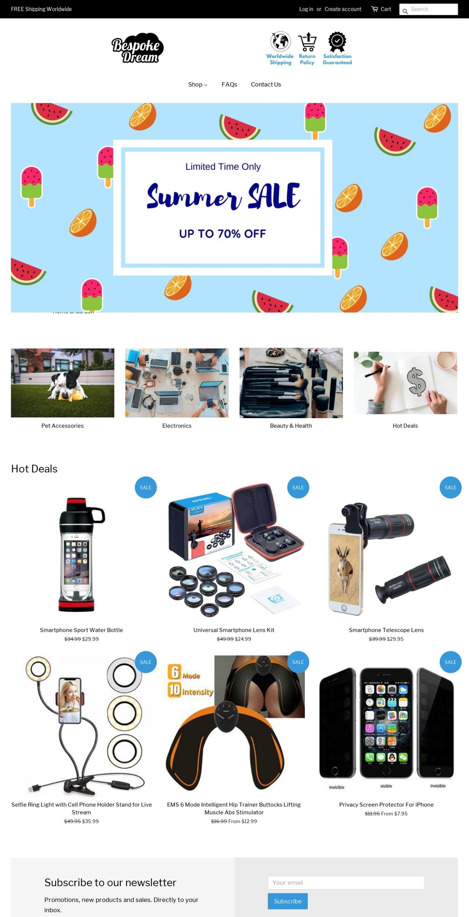 bespokedream.com — Shopify storefront screenshot