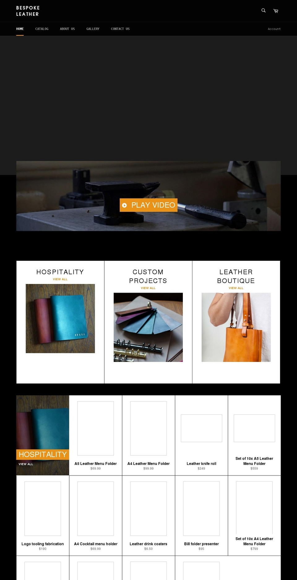 bespokeleather.com.au shopify website screenshot
