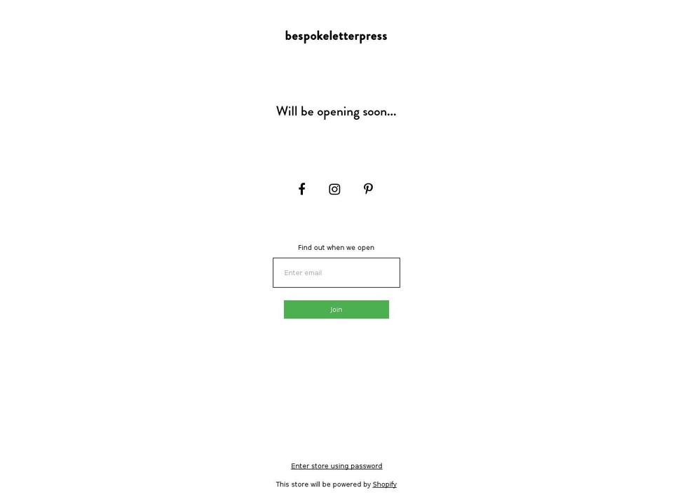 bespokeletterpress.com.au shopify website screenshot