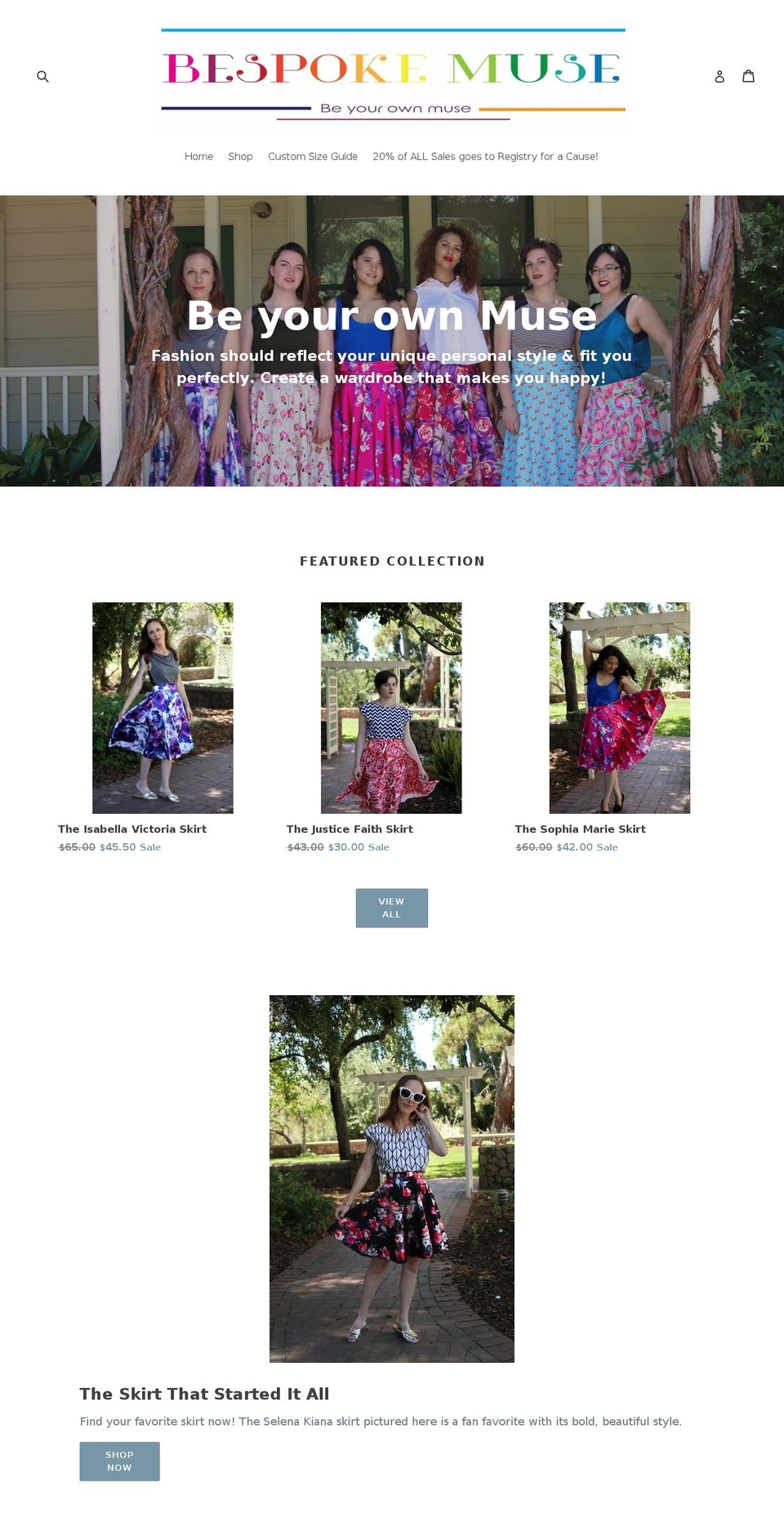 bespokemuse.com — Shopify storefront screenshot