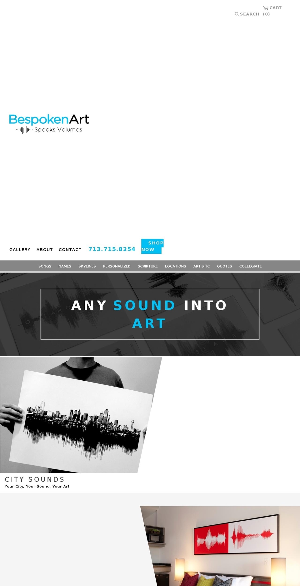 bespokenart.com shopify website screenshot
