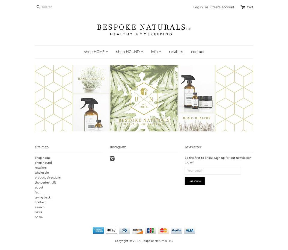 bespokenaturals.com shopify website screenshot