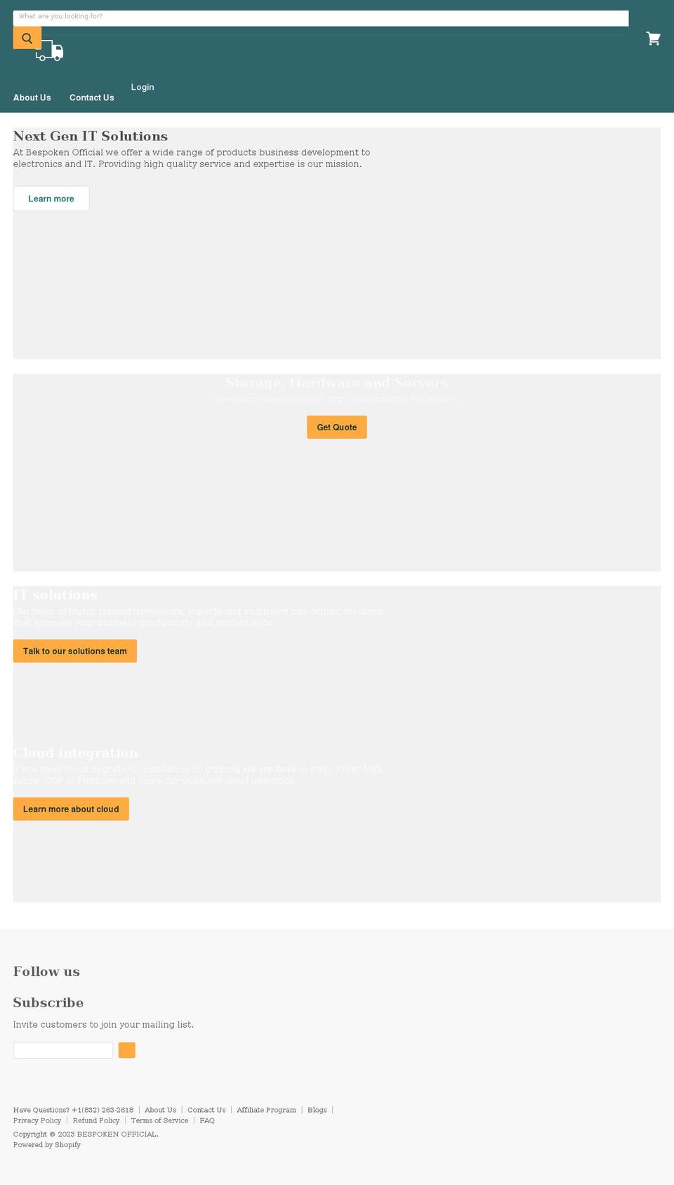 bespokenofficial.com shopify website screenshot
