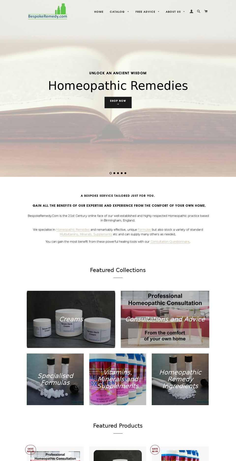 bespokeremedy.com shopify website screenshot