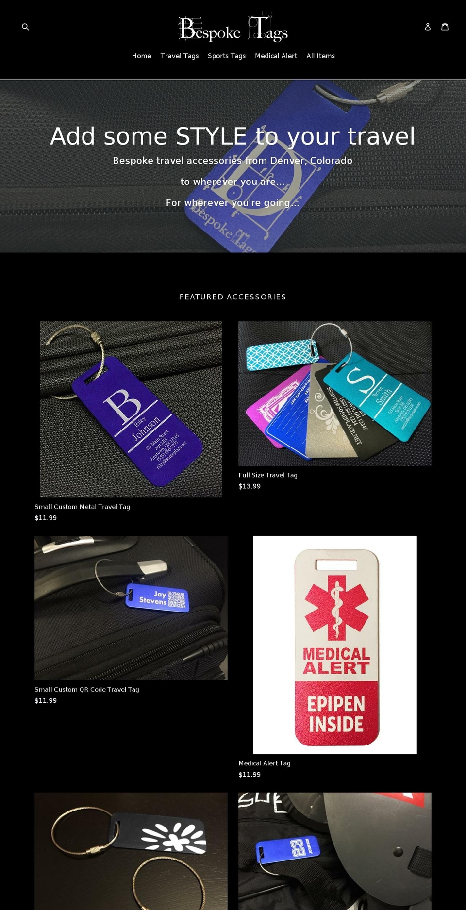 bespoketags.com shopify website screenshot