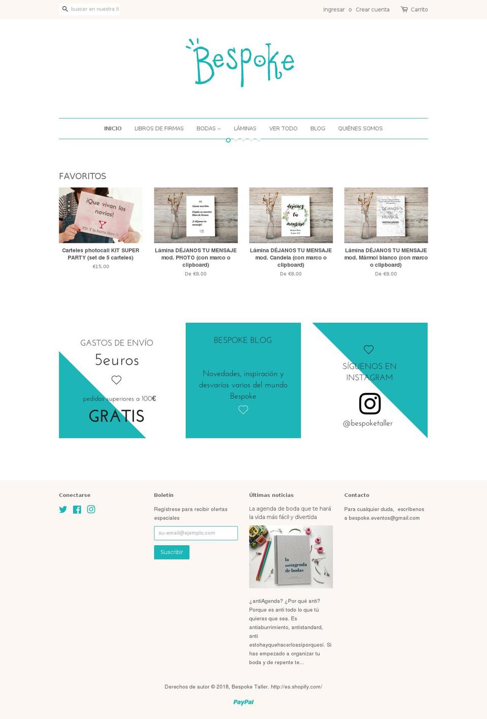 bespoketaller.com — Shopify storefront screenshot