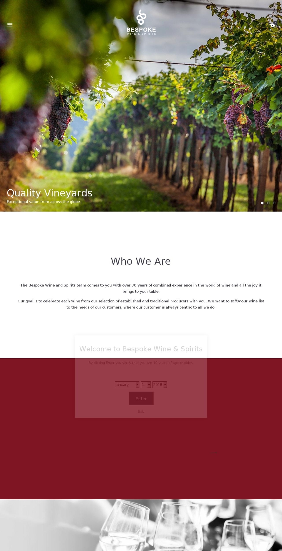 bespokewineandspirits.com — Shopify storefront screenshot
