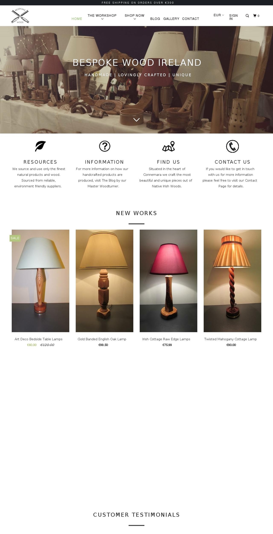 bespokewoodireland.com shopify website screenshot