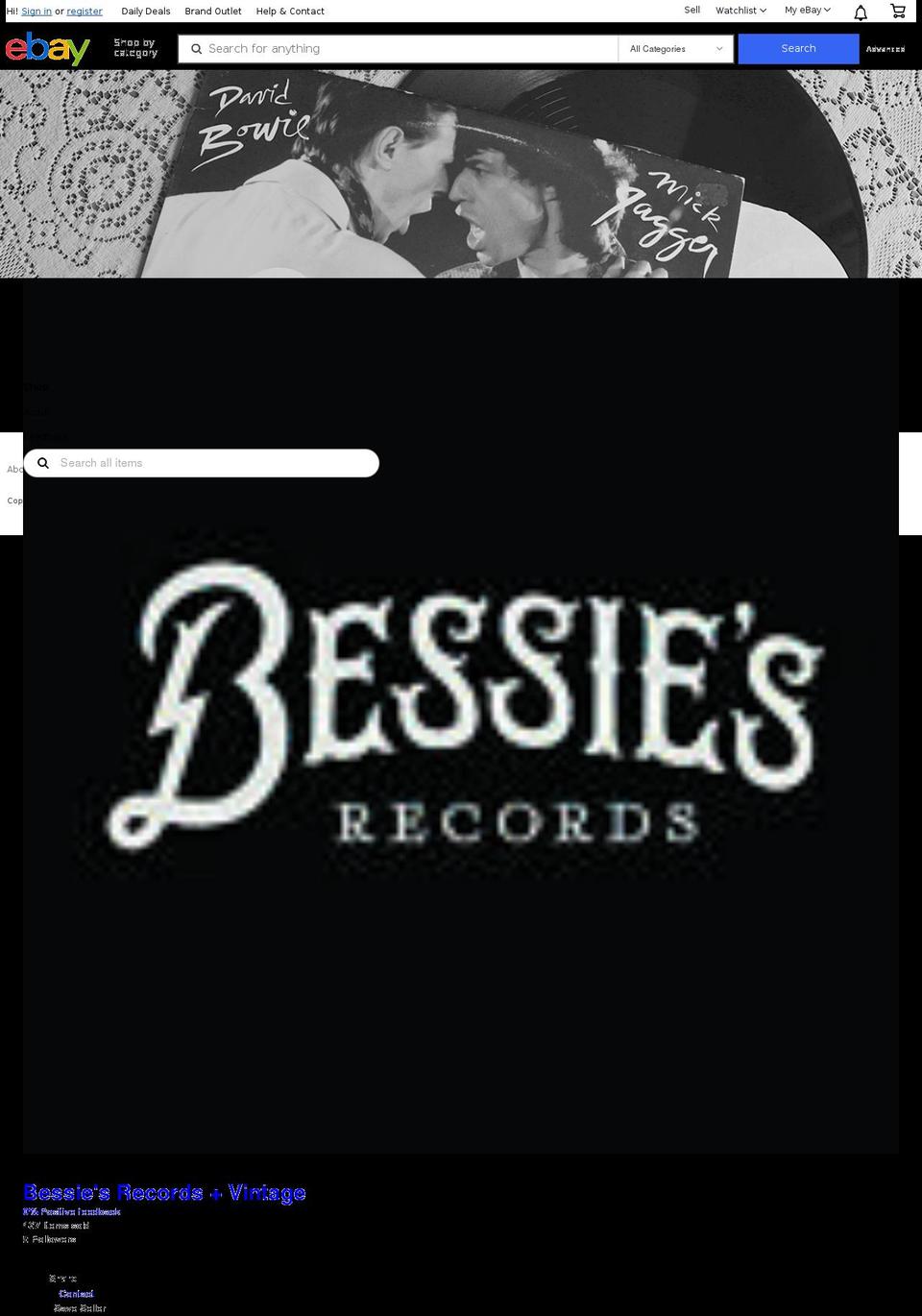 bessiesrecords.com — Shopify storefront screenshot
