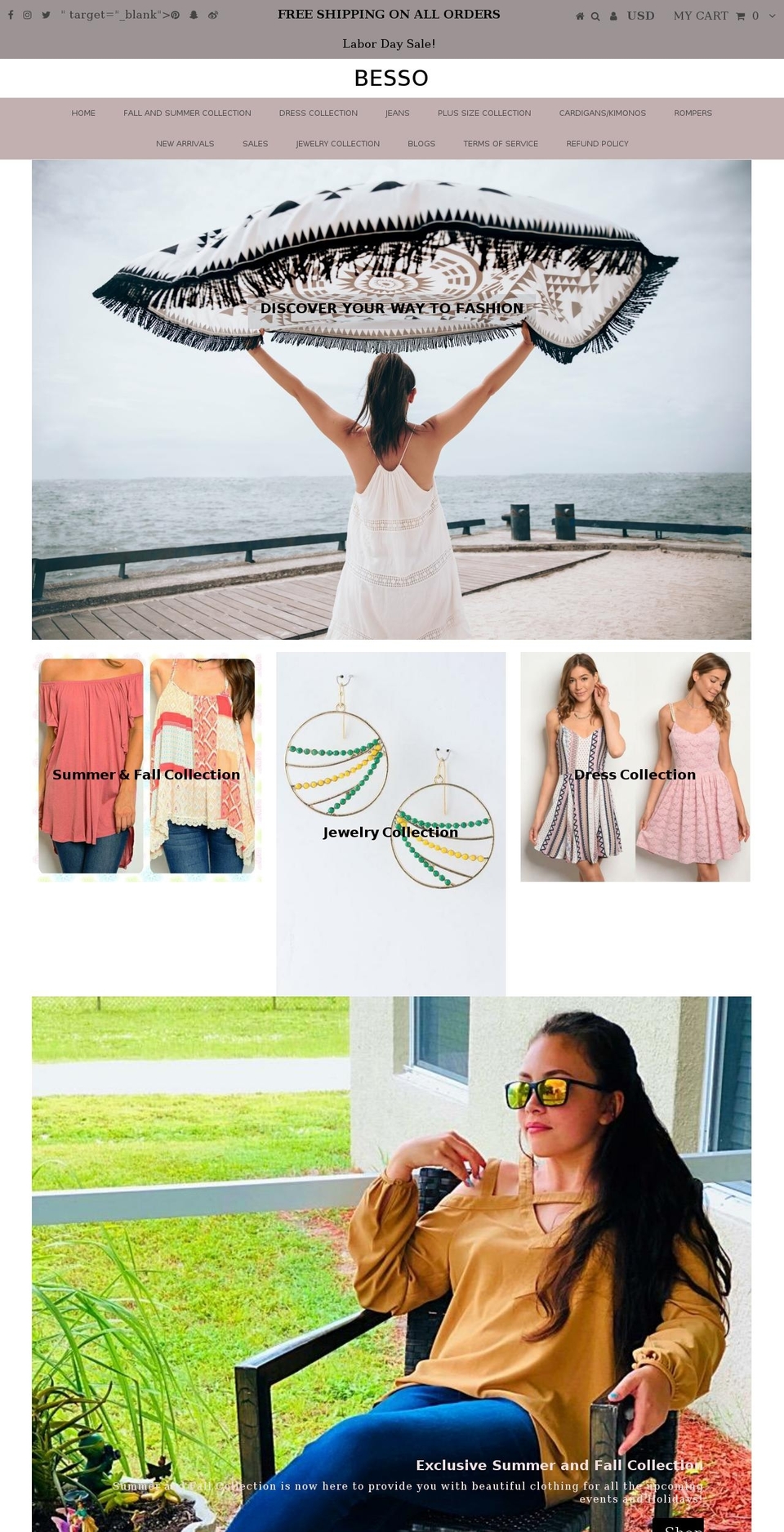 bessoshirtboutique.com — Shopify storefront screenshot