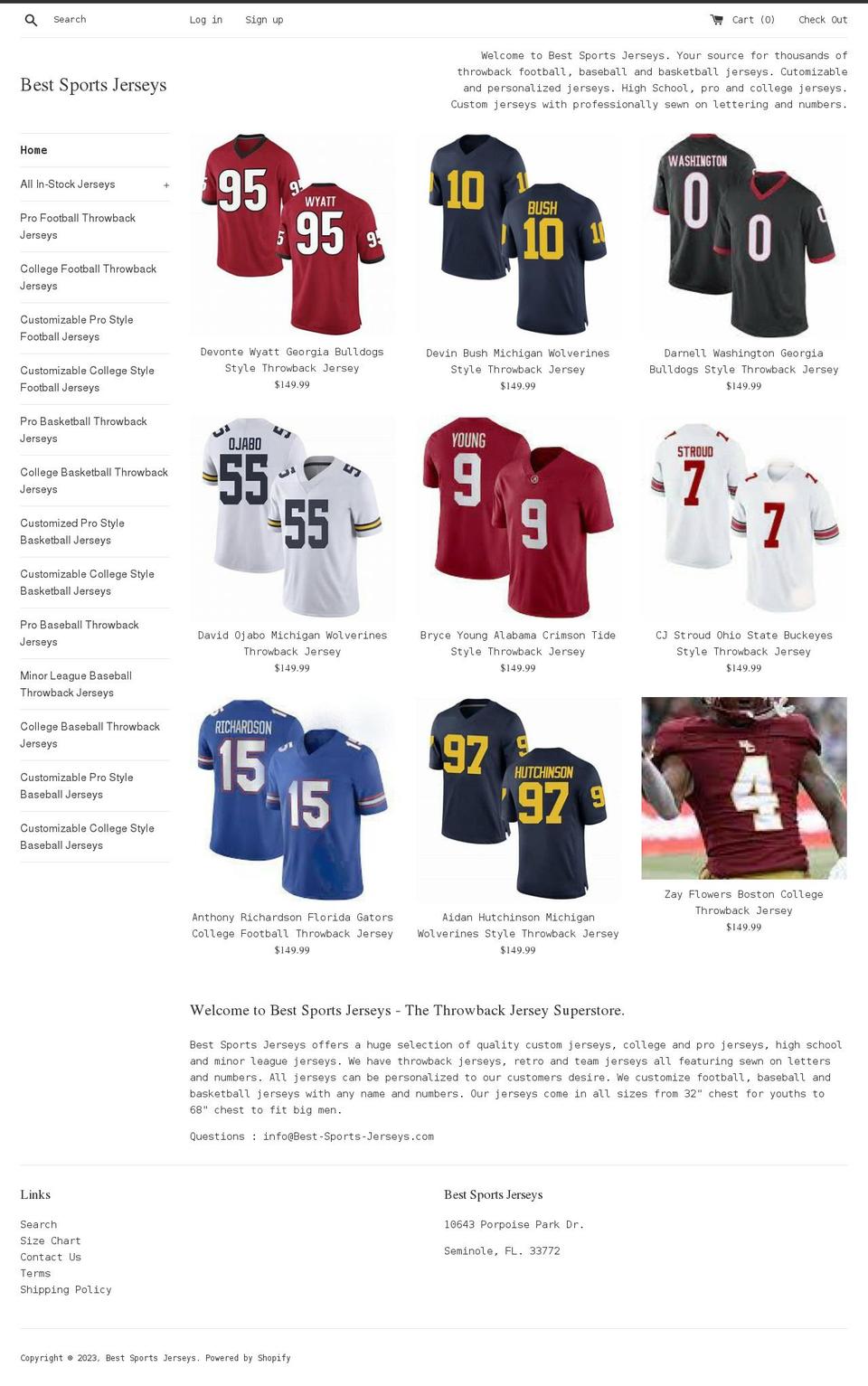 best-sports-jerseys.com — Shopify storefront screenshot