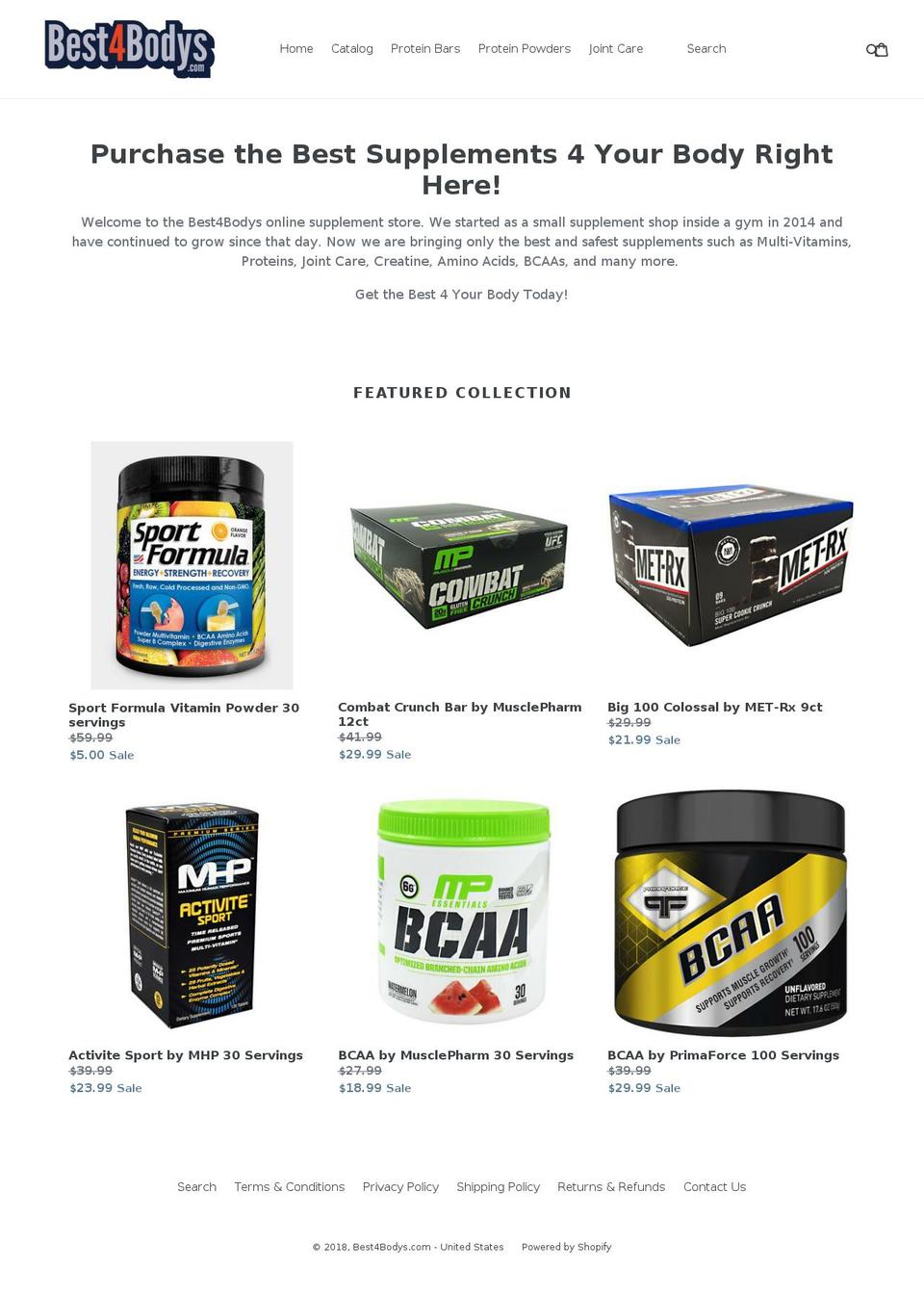 best4bodys.com — Shopify storefront screenshot