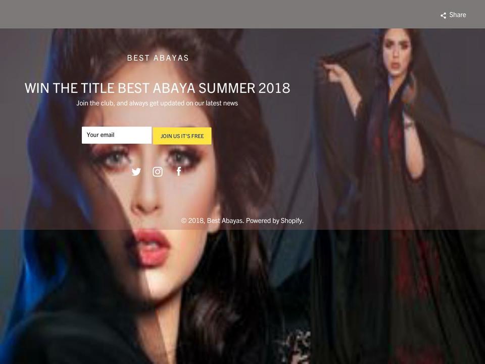 Pre-launch Shopify theme site example bestabaya.com
