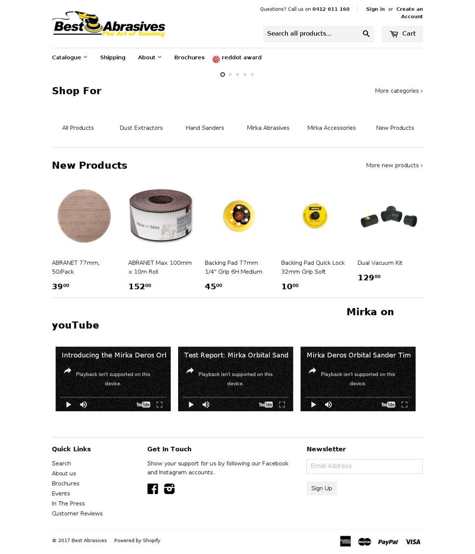 Be Yours Shopify theme site example bestabrasives.com.au