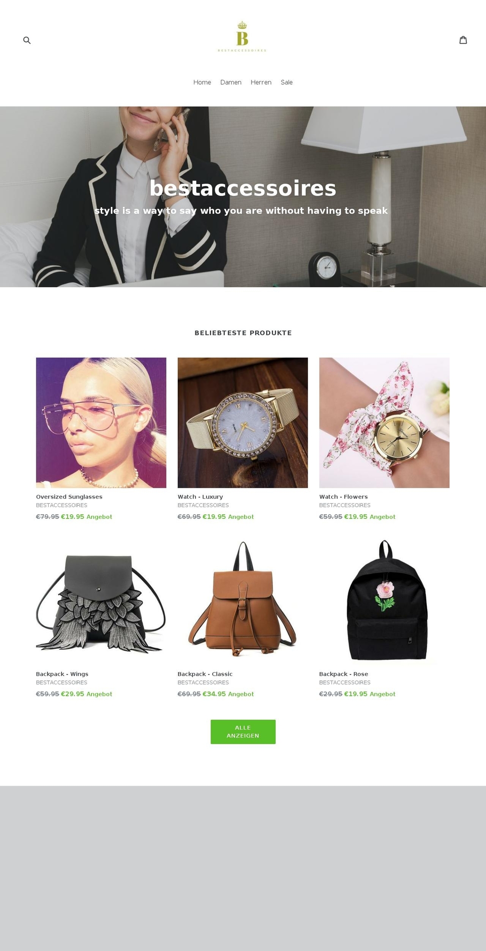 bestaccessoires.com — Shopify storefront screenshot