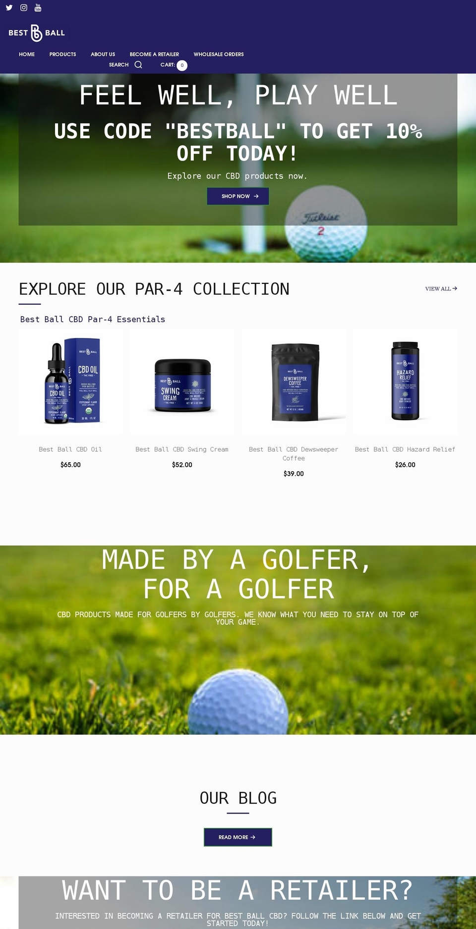 bestballcbd.com shopify website screenshot