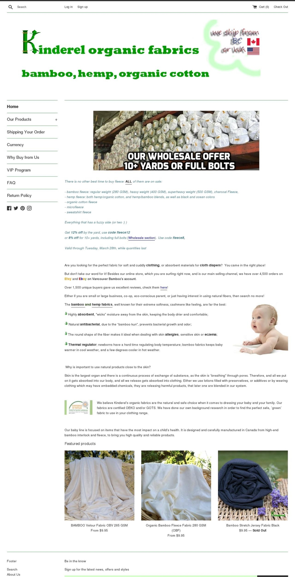bestbamboofleece.com shopify website screenshot