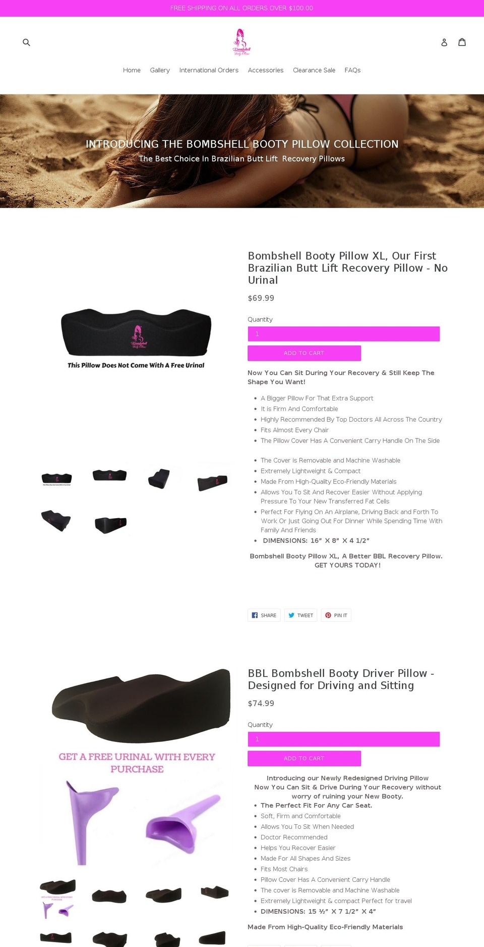bestbblpillow.com — Shopify storefront screenshot