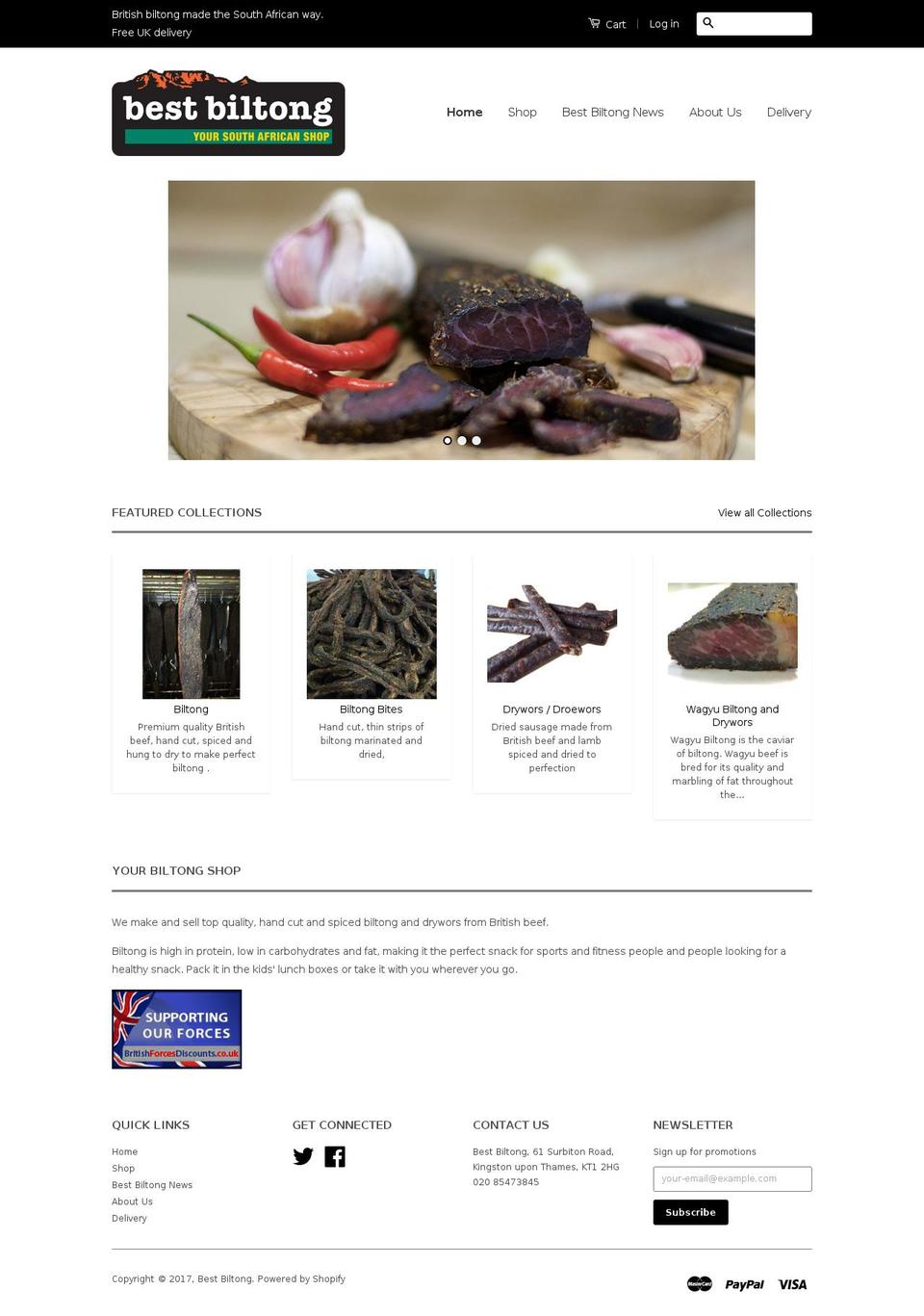 bestbiltong.com shopify website screenshot