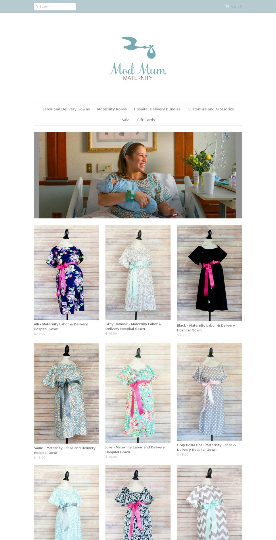 bestbirthinggown.com shopify website screenshot