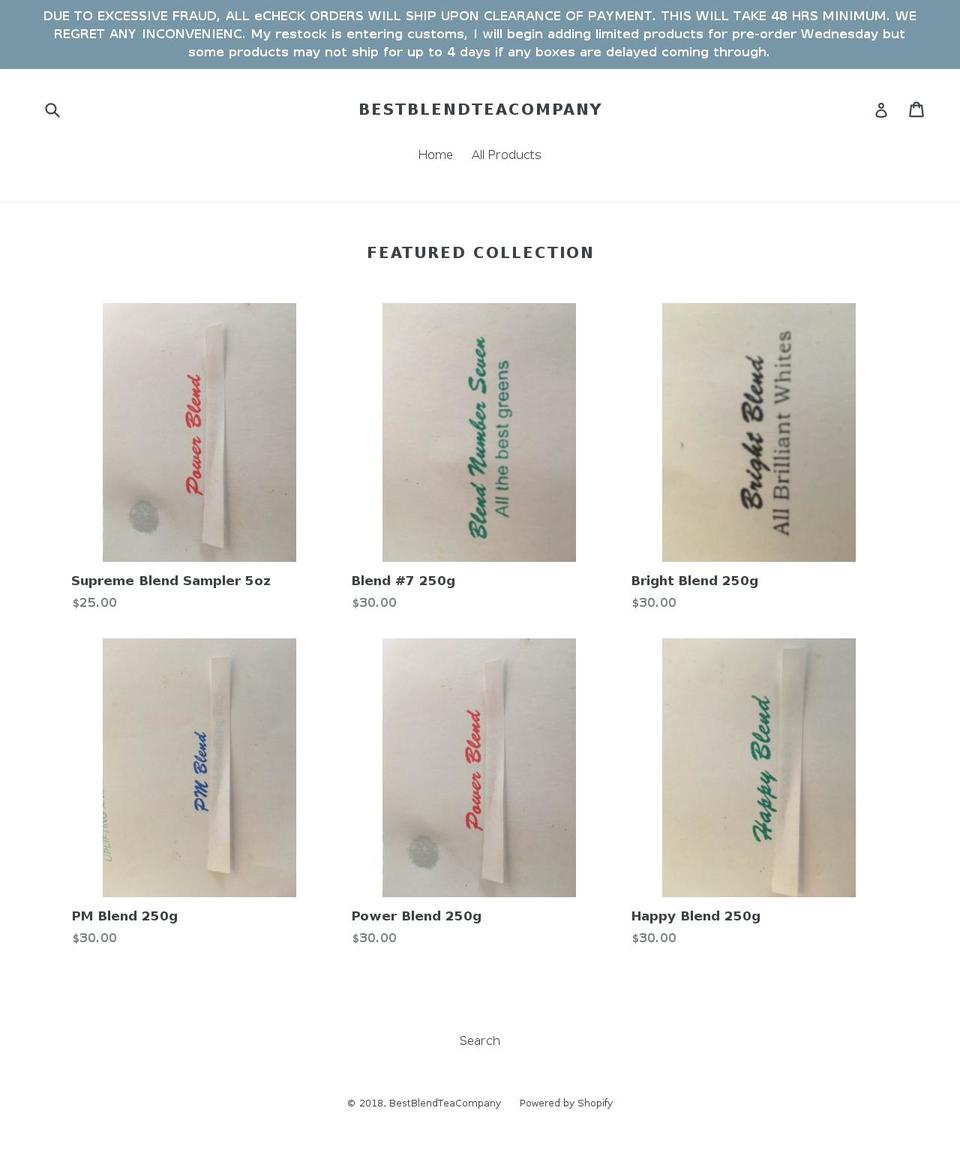 bestblendteacompany.myshopify.com shopify website screenshot