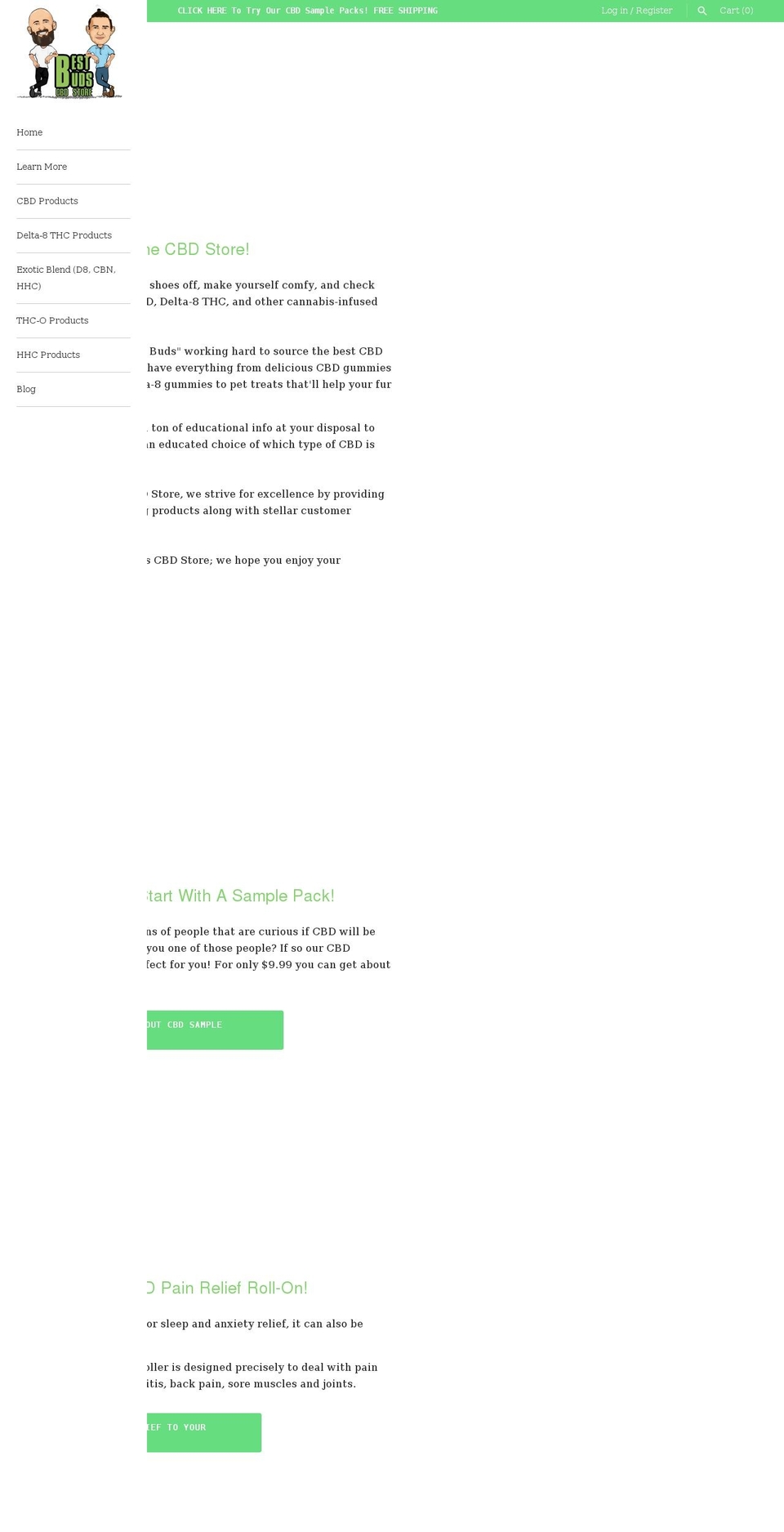 bestbudscbdstore.com shopify website screenshot