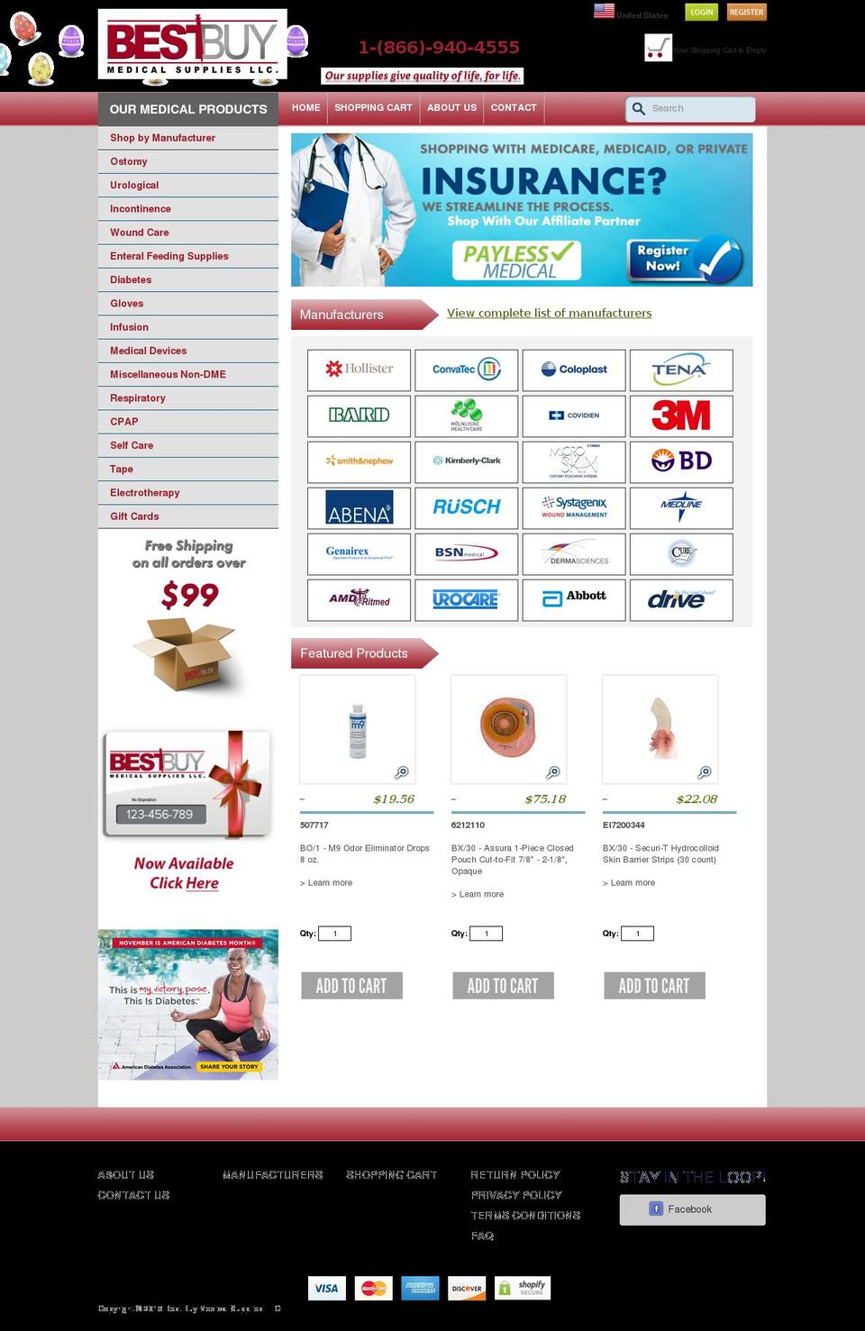 bestbuydiabeticsupplies.com shopify website screenshot