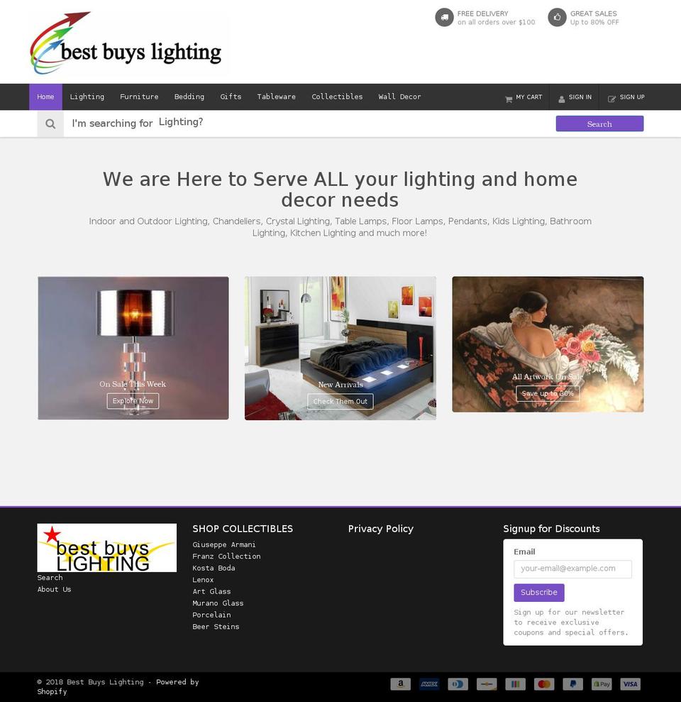 Couponia Shopify theme site example bestbuyslighting.com