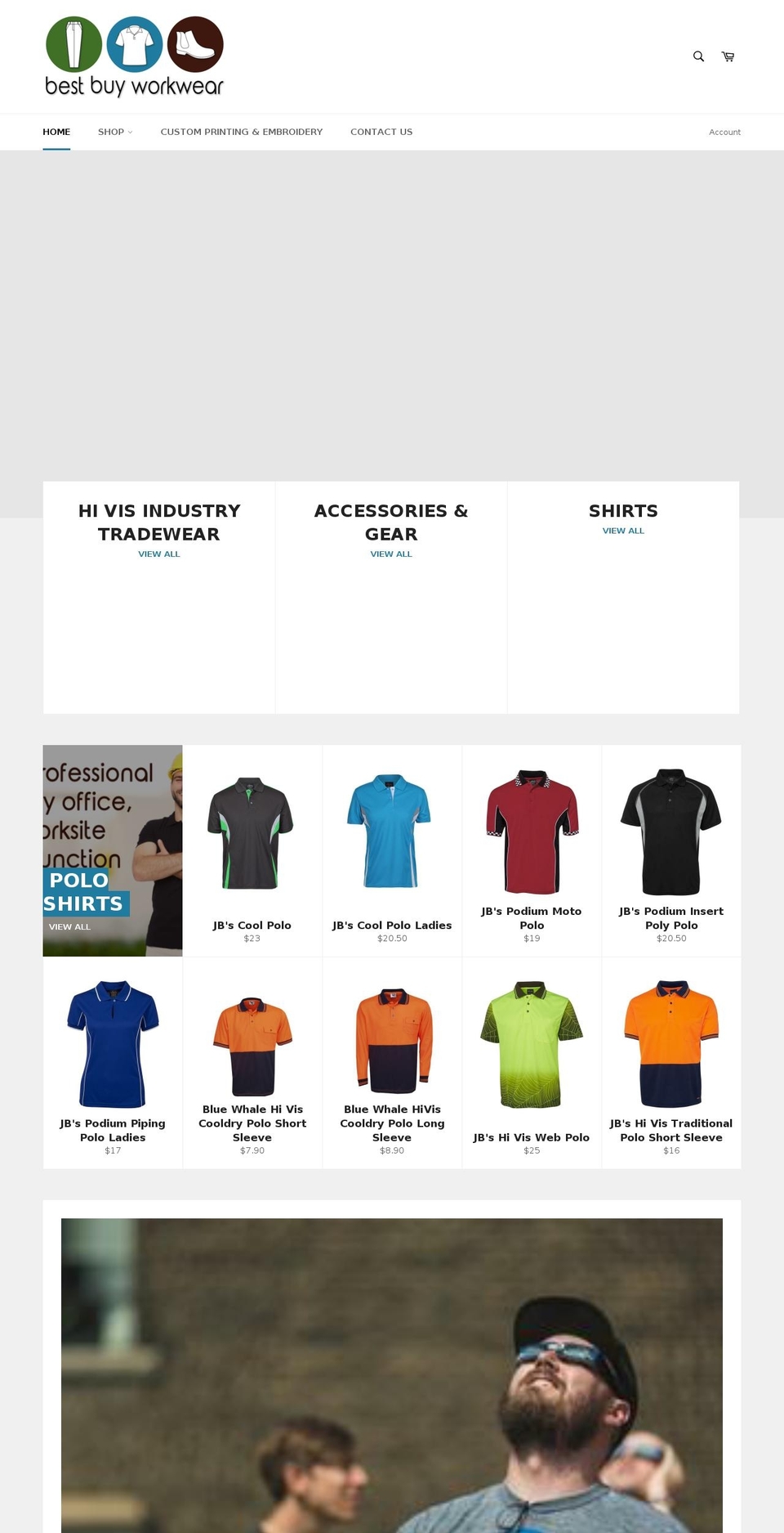 bestbuyworkwear.sydney shopify website screenshot
