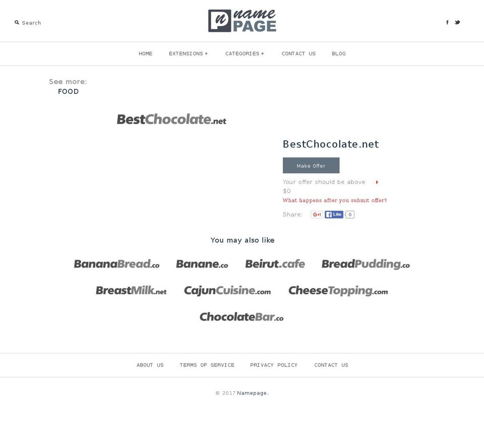 bestchocolate.net shopify website screenshot