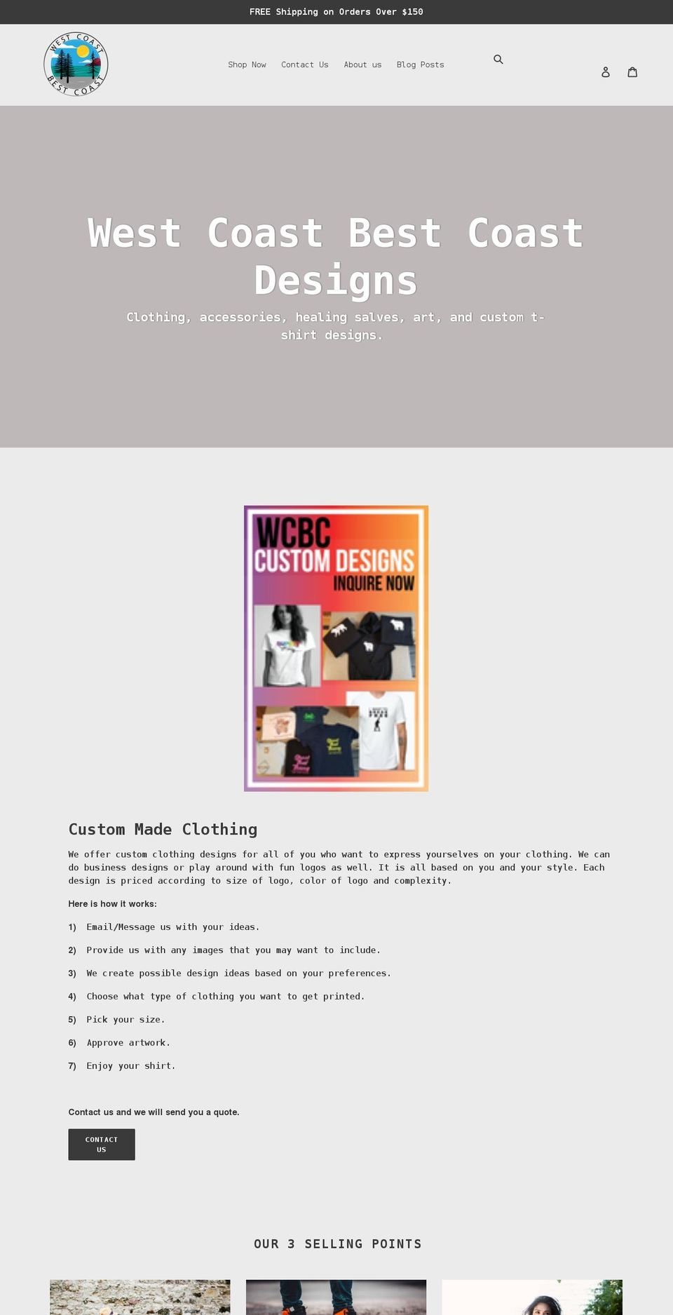 bestcoastmerch.com shopify website screenshot