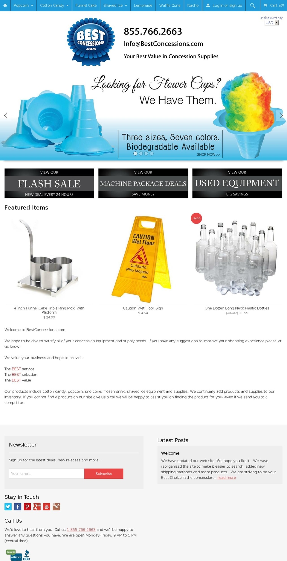 bestconcessions.com shopify website screenshot